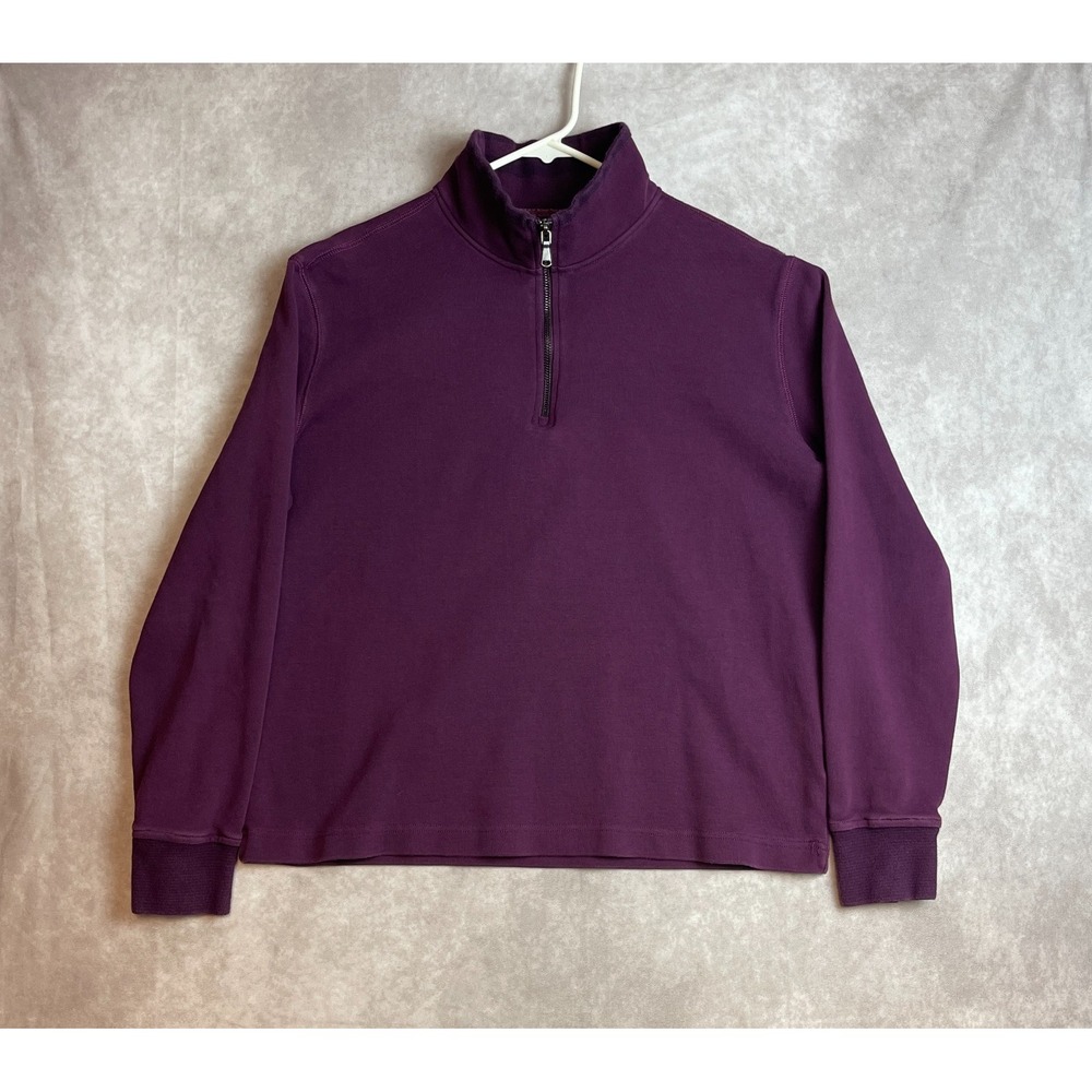 Robert Graham Sweater Mens Large Quarter Zip Purple Pullover Long Sleeve Casual